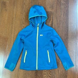 Girls REI fleece lined hooded sweatshirt